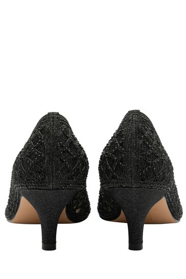 Black diamante court shoes outlet