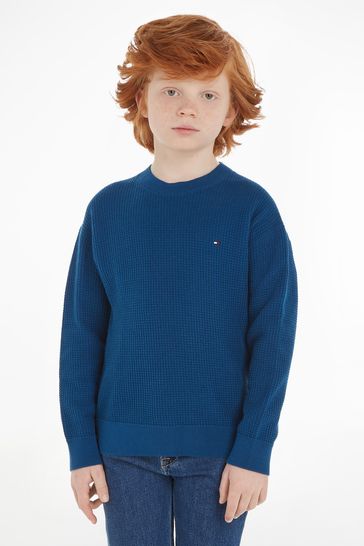 Buy Tommy Hilfiger Kids Blue Essential Sweater from Next Luxembourg