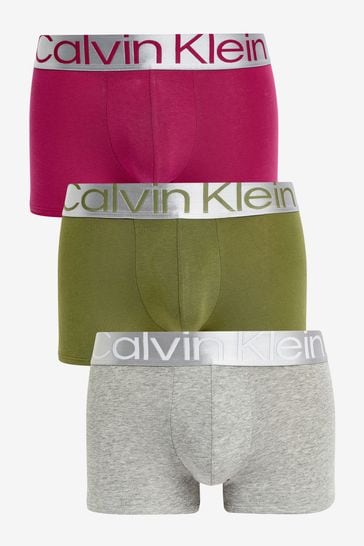 Calvin Klein Grey Steel Cotton Trunks 3 Pack