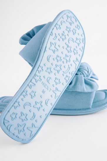 Bow top mule slippers