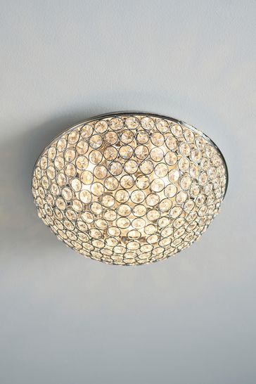 Gallery Home Silver Laura Flush Ceiling Light