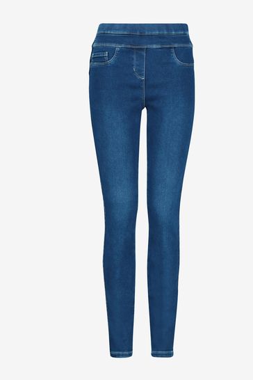 Buy Dark Blue Super Stretch Soft Sculpt Pull On Denim Leggings from Next Luxembourg