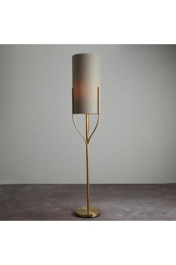 Gallery Home Brown Nanaimo Brass Floor Lamp