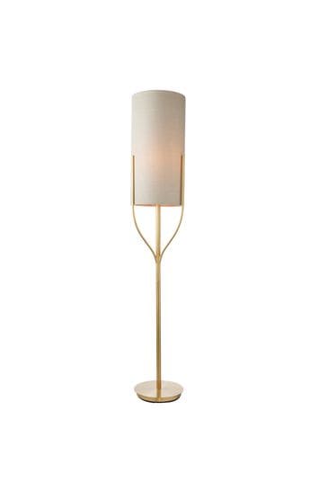 Gallery Home Brown Nanaimo Brass Floor Lamp