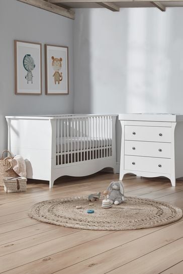 Cuddleco White Clara 2 Piece Nursery Furniture Set