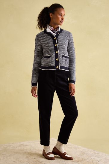 Buy Joules Bridget Navy Button Through Textured Cardigan from Next Netherlands