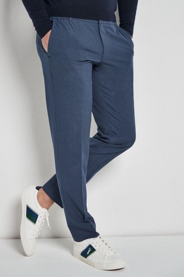 Blue Motionflex Trousers With Elasticated Waist