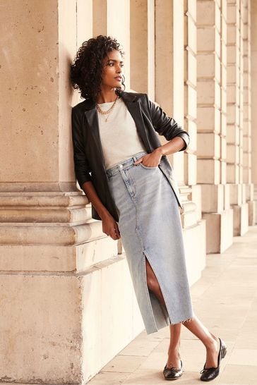 Midi jean hot sale skirt near me