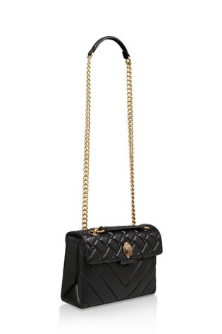 kurt geiger london leather kensington black day bag