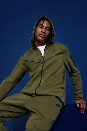 Nike Green Tech Fleece Zip Through Hoodie