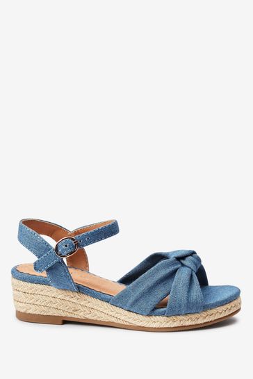 Buy Denim Knot Detail Wedge Sandals from Next Germany
