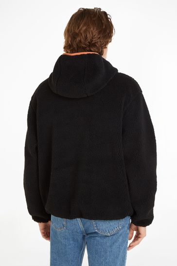 Buy Calvin Klein Jeans Sherpa Half Zip Black Hoodie from Next Lithuania