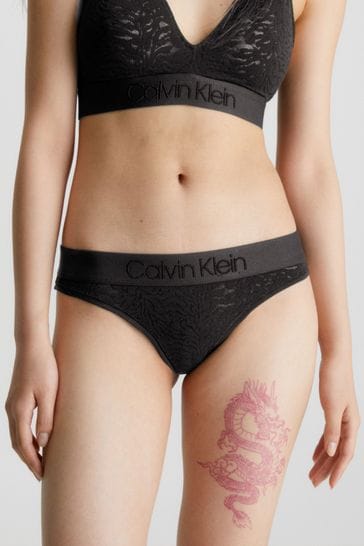 Calvin Klein Black Intrinsic Lace Thong
