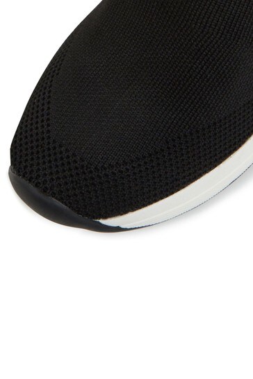 Buy Dune London Womens Black Engel Mid Wedge Sock Trainers from