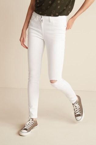 White Ripped Skinny Jeans