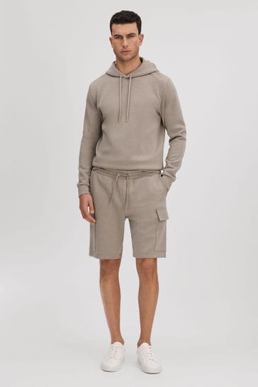 Reiss Taupe Oliver Drawstring Jersey Shorts