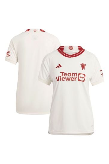 adidas White Manchester United Third Shirt 2023-24 Womens