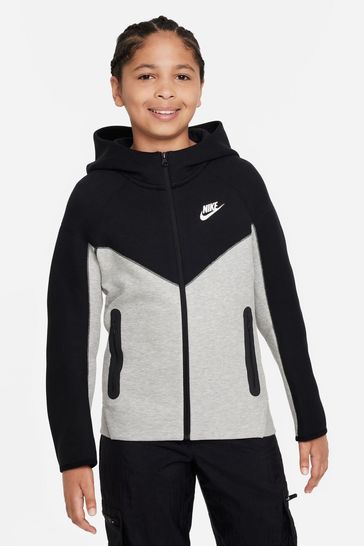 Nike Black/Grey Tech Fleece Zip Through Hoodie