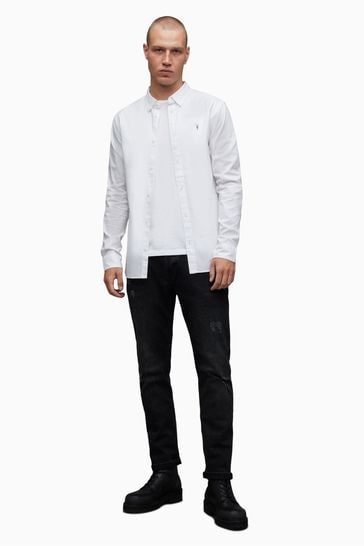 AllSaints White Hawthorne Long Sleeved Shirt