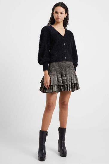 French connection black deals satin skirt