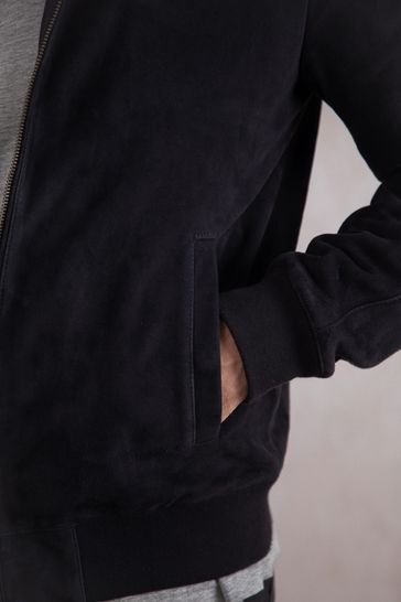 Navy suede bomber jacket mens online