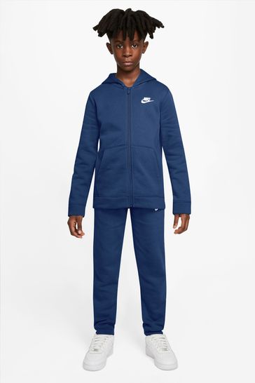 Navy blue nike tracksuit hot sale