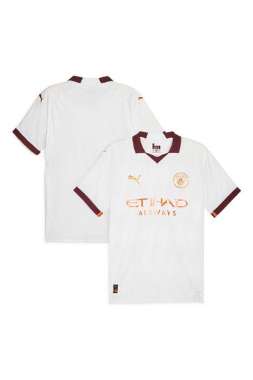 Puma White Manchester City Away Authentic Shirt 2023-24