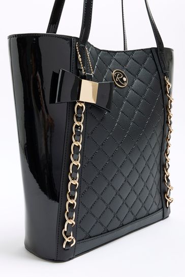 Buy River Island Black Girls Embossed Bow Shopper from Next Singapore