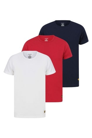 Lyle & Scott Red, White & Navy Lounge T-Shirts 3 Pack