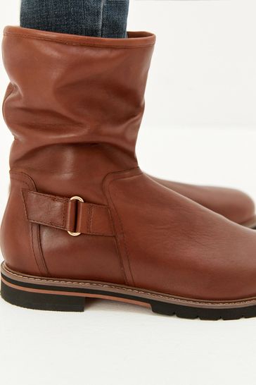Leather slouch ankle best sale boots uk