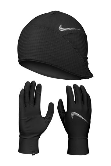 Nike Black Hat And Gloves Set