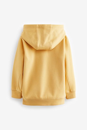 Yellow Plain Zip Through Hoodie 3 16yrs