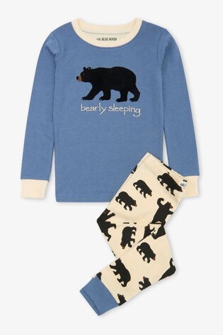 Hatley Blue/Black Bears Kids Appliqué Pyjamas Set