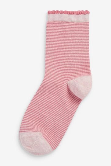 Buy Pink 7 Pack Cotton Rich Pretty Ankle Socks from Next USA | Lange Socken