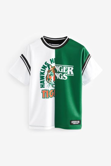 White/Green Stranger Things Licensed T-Shirt (3-16yrs)