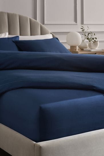 Navy 300 Thread Count Collection Luxe Extra Deep Fitted 100% Cotton Fitted Sheet