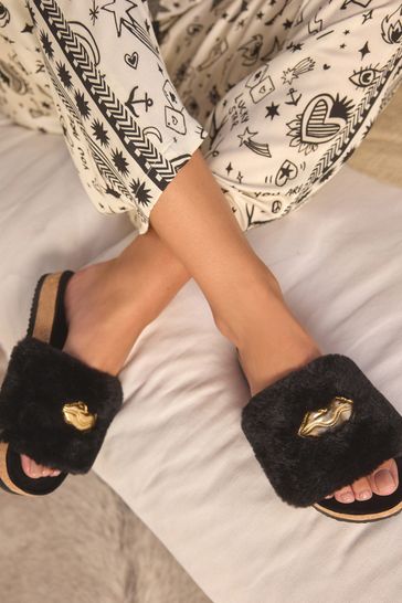 Buy Rockett St George Faux Fur Plush Clog Sliders from Next Luxembourg