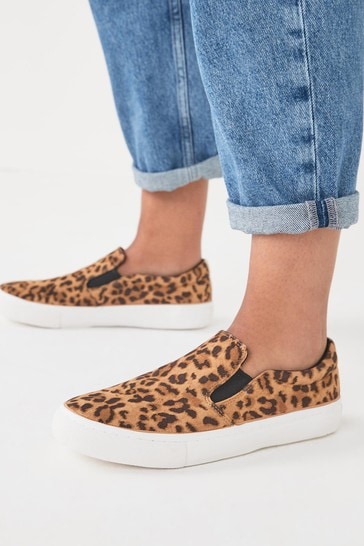 Animal Print Extra Wide Fit Forever Comfort® Slip-On Trainers