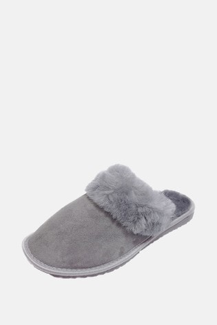 HotSquash Womens Grey Slip-On Slippers