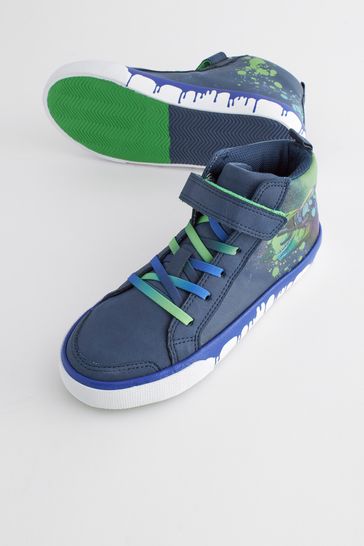 Blue high hotsell top trainers
