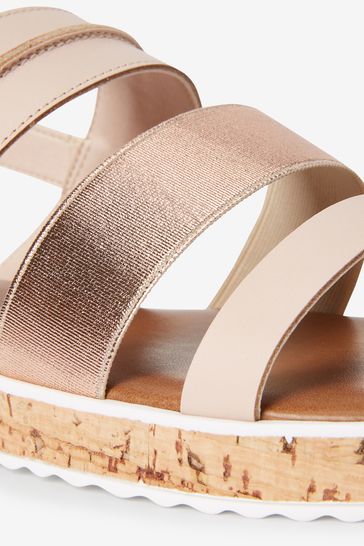 Rose gold cork sandals online