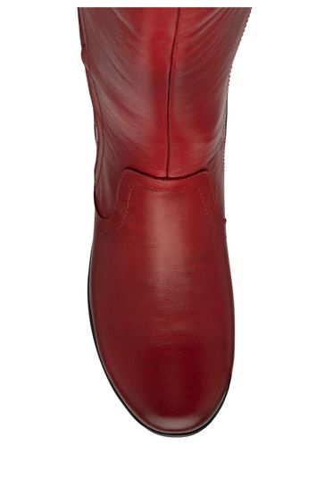 Red leather hotsell boots for sale