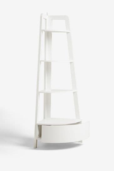 Buy White Mode Gloss Corner Ladder Shelf from Next Ireland