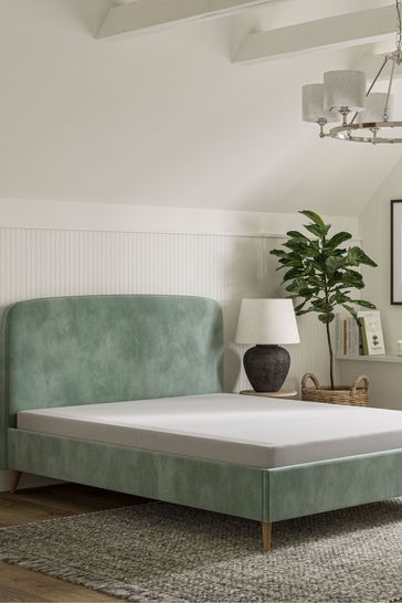 Upholstered bed sale green