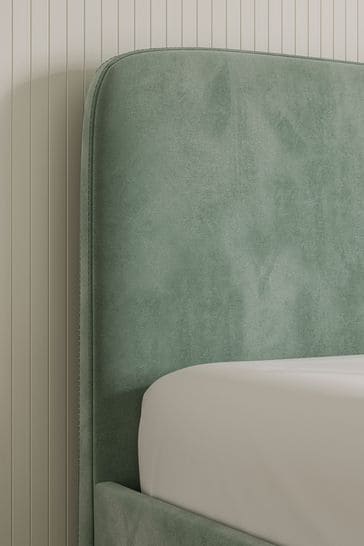 Sage green upholstered on sale headboard