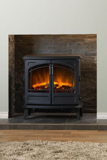 Buy Dimplex Black Cassia Electric Optiflame Stove Fireplace from the Next  UK online shop