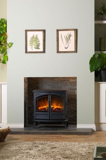 Buy Dimplex Black Cassia Electric Optiflame Stove Fireplace from the Next  UK online shop