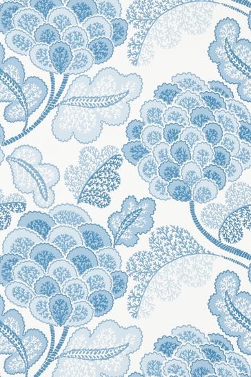 Harlequin Blue Flourish Wallpaper