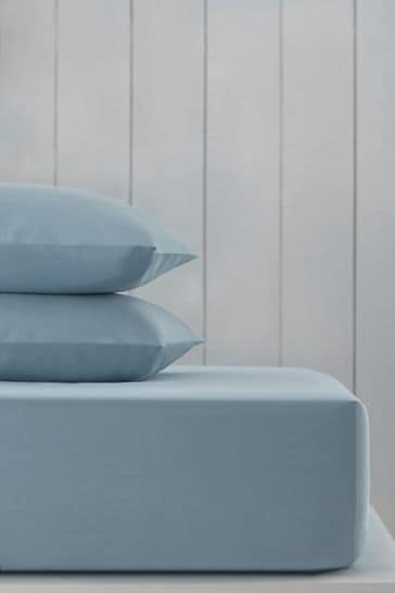 Slate Blue Cotton Rich Deep Fitted Sheet
