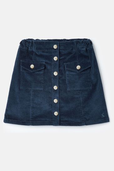 Joules Victoria Navy Blue Kness Length Corduroy Skirt